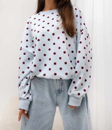 Uni Dots błękitny w bordowe grochy3.jpg