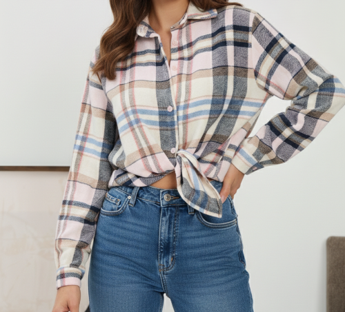 Beżowo-różowa krata z niebieskimi akcentami.png